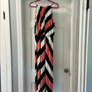 Multi color sundress with front slit, 1X